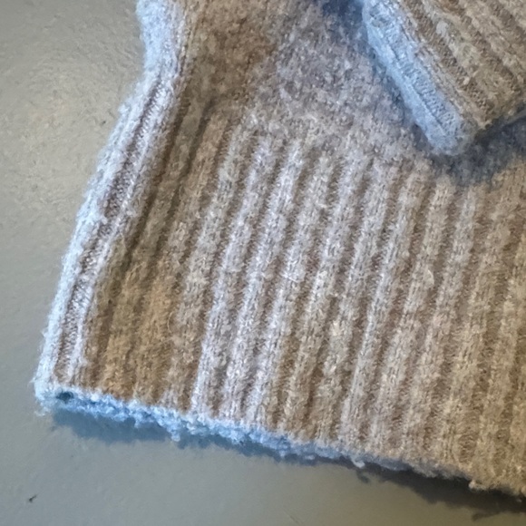 Madewell Light Gray V-Neck Quaryer Zip Sweater - XXS (fits like Small) - Picture 4 of 9